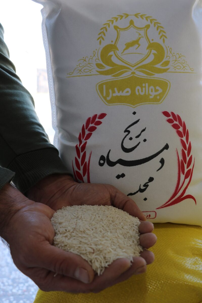 برنج دمسیاه مجلسی عکس کف دست